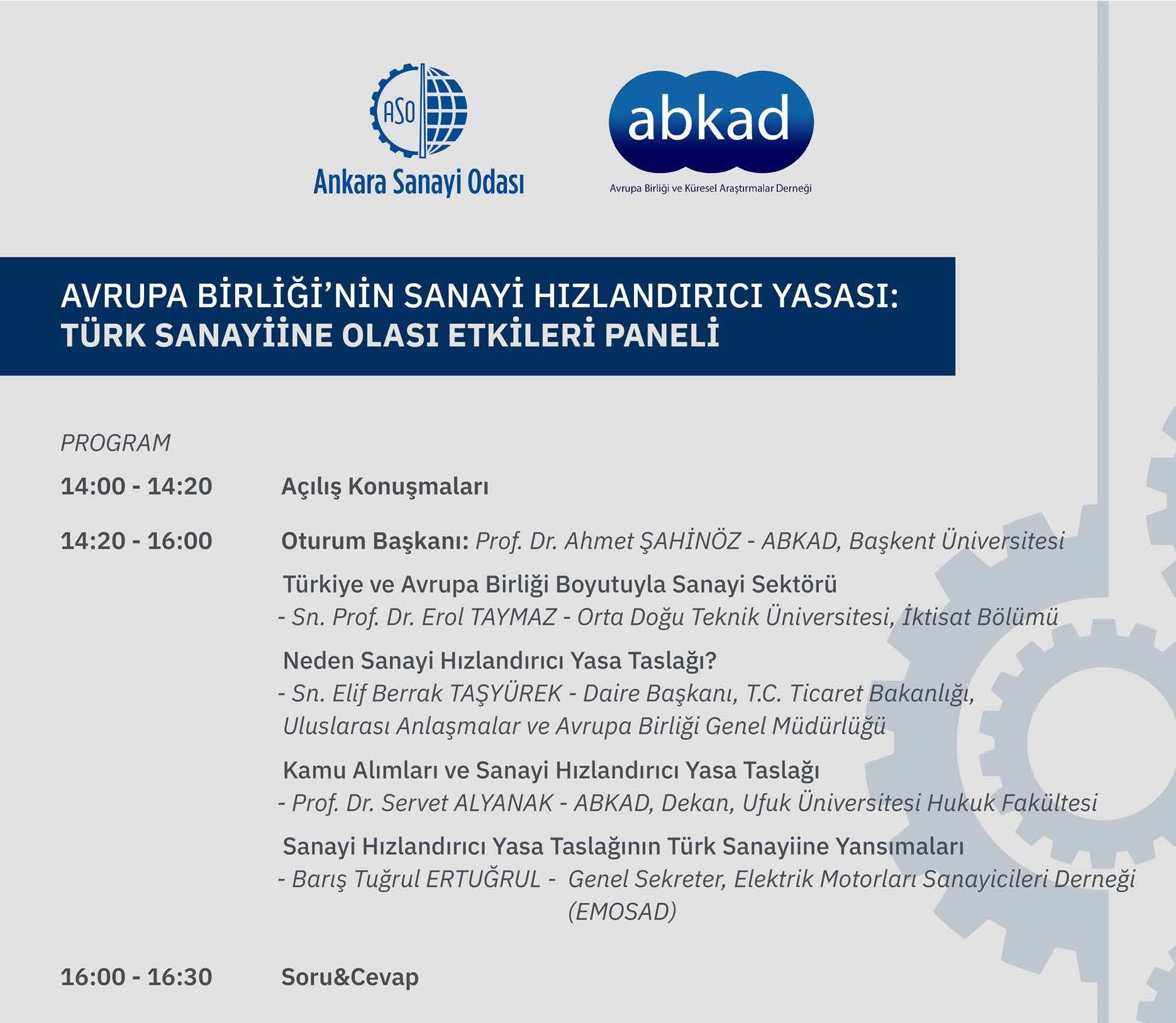 Avrupa Birliği’nin Sanayi Hızlandırıcı Yasası: Türk Sanayiine Olası Etkileri Paneli