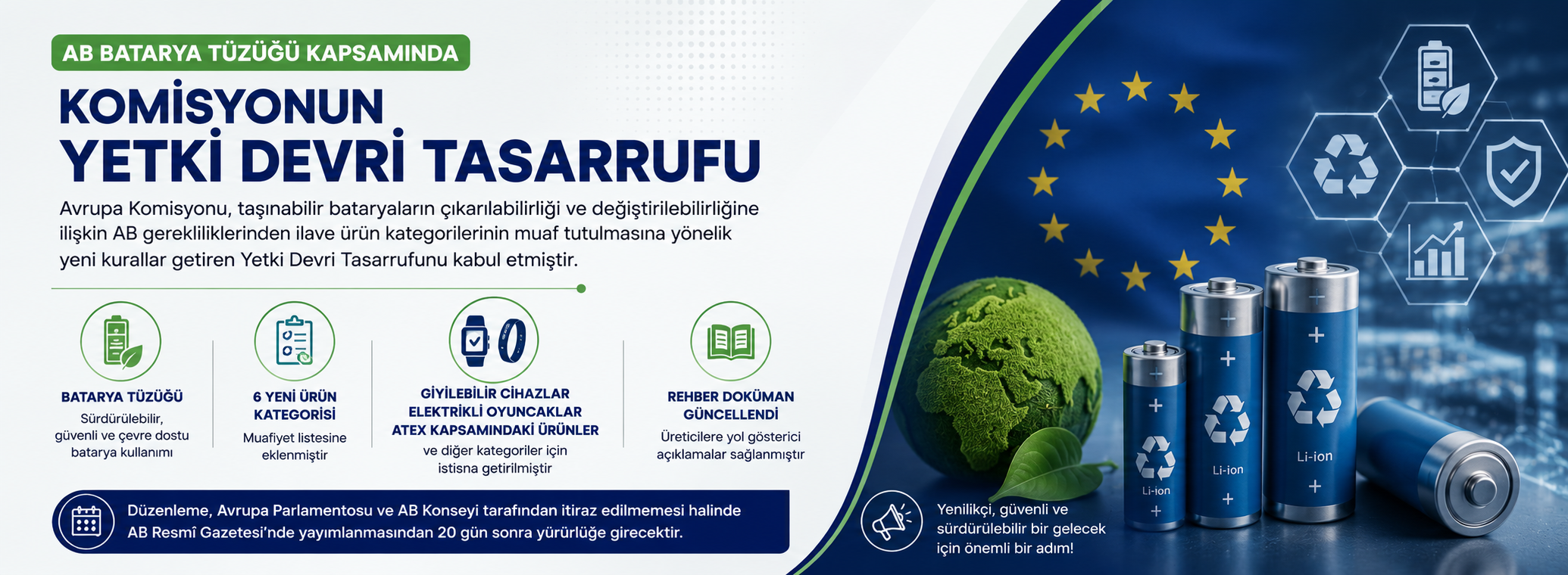 AB nin Batarya Tüzüğü Kapsamında Komisyon’un Yetki Devri Tasarrufu