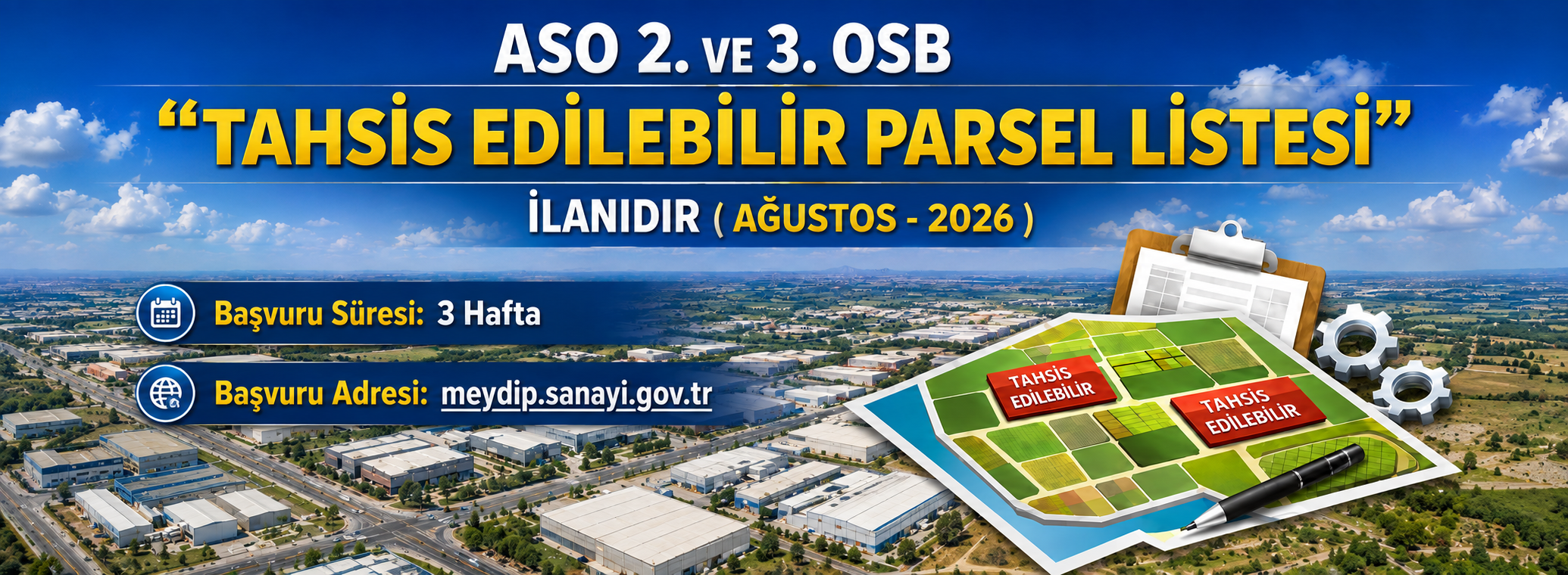 TAHSİS EDİLEBİLİR PARSEL LİSTESİ (AĞUSTOS-2026)