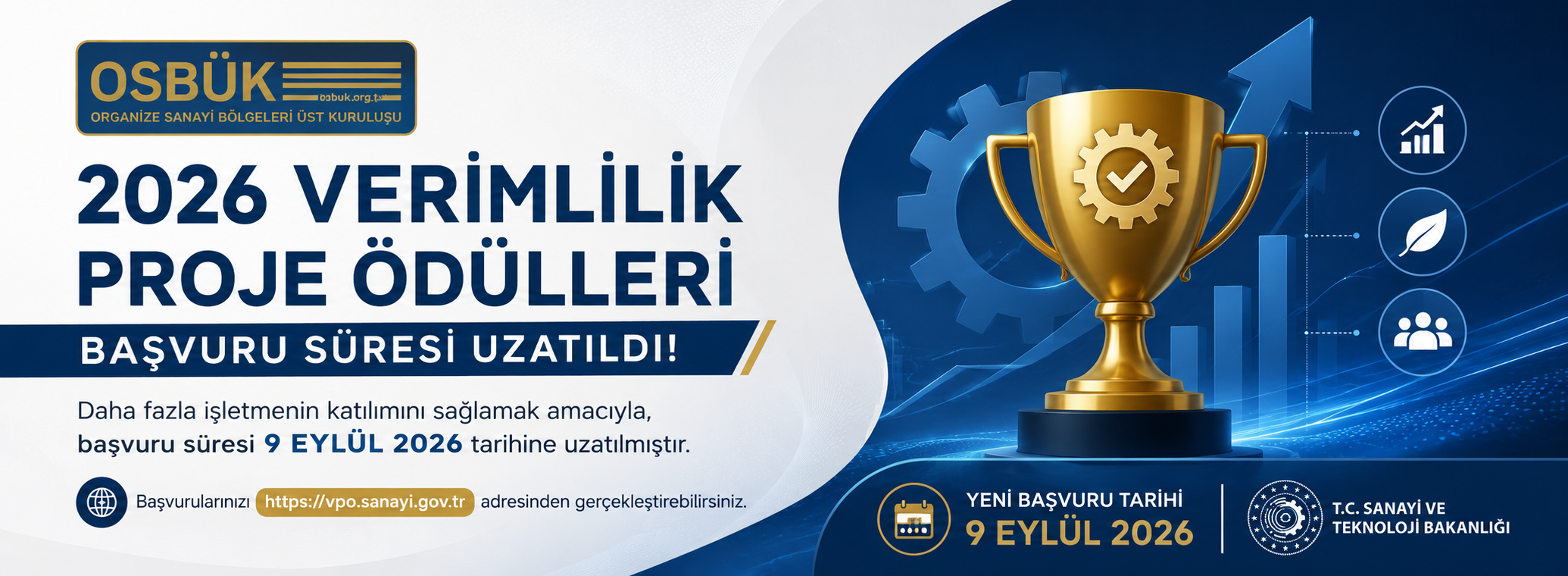2026 Verimlilik Proje Ödülleri Başvuru Süresi Uzatımı