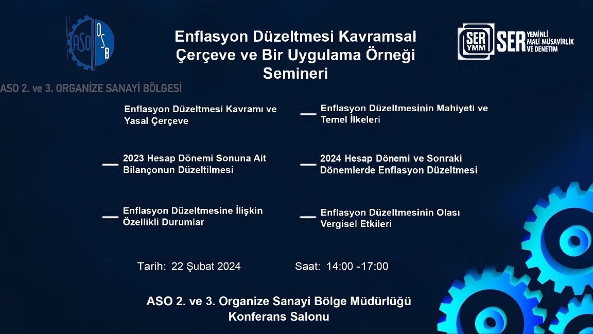 Enflasyon Düzeltmesi Kavramsal Çerçeve ve Bir Uygulama Örneği Semineri