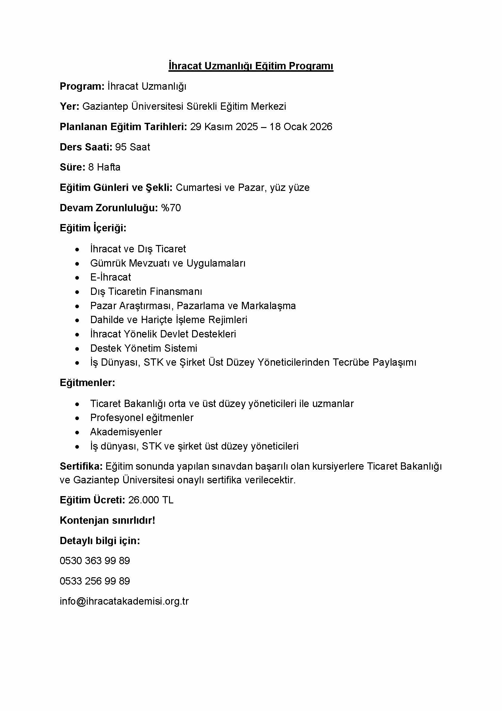 İhracat Akademisi 2